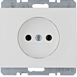 6167157009 Socket outlet without earthing contact Berker K.1, polar white glossy