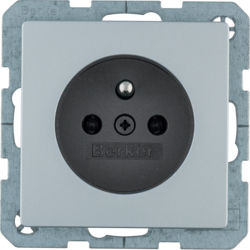 6765766074 Socket outlet with earthing pin with enhanced touch protection,  with screw-in lift terminals,  Berker Q.1/Q.3/Q.7/Q.9