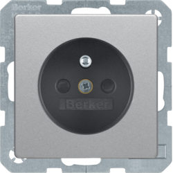 6765766084 Socket outlet with earthing pin with enhanced touch protection,  with screw-in lift terminals,  Berker Q.1/Q.3/Q.7/Q.9