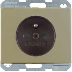 6768740001 Socket outlet with earthing pin with enhanced touch protection,  Berker Arsys,  light bronze matt,  aluminium lacquered