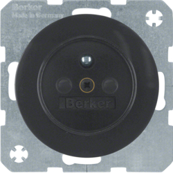 6768762045 Socket outlet with earthing pin with enhanced touch protection,  Berker R.1/R.3/R.8, black glossy