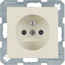 6768768982 Socket outlet with earthing pin with enhanced touch protection,  Berker S.1/B.3/B.7, white glossy