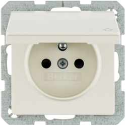 6768776082 Socket outlet with earthing pin and hinged cover with enhanced touch protection