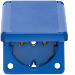 7429635 Built-in SCHUKO socket outlet with hinged cover 50 x 60 mm IP44 Screw terminals,  Built-in socket outlets,  blue
