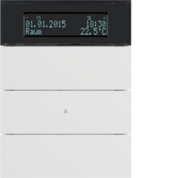 75663599 B.IQ push-button 3gang with thermostat Display,  KNX - Berker B.IQ,  polar white matt