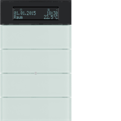 75664590 B.IQ push-button 4gang with thermostat Display,  KNX - Berker B.IQ,  glass polar white