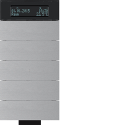 75665694 B.IQ IR push-button 5gang with thermostat Display,  Aluminium,  aluminium anodised