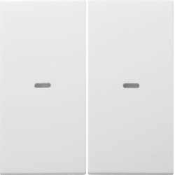 80960389 Cover for 2gang for push-button module with clear lenses,  KNX - Berker S.1/B.3/B.7, polar white glossy