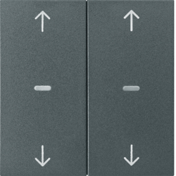 80961385 Cover for 2gang for push-button module with clear lenses,  KNX - Berker S.1/B.3/B.7, anthracite,  matt