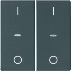 80962326 Cover for 2gang for push-button module with clear lenses,  KNX - Berker Q.1/Q.3, anthracite velvety,  lacquered