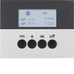 85745277 KNX radio timer quicklink with display,  Berker K.5, aluminium,  matt,  lacquered