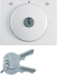 10790269 Centre plate with lock and touch function for switch for blinds Key can be removed in 0 position,  Berker Arsys,  polar white glossy