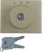 10790401 Centre plate with lock and push lock function for switch for blinds Key can be removed in 3 positions,  Berker Arsys,  light bronze matt,  aluminium lacquered