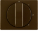 10870001 Centre plate with rotary knob for 3-step switch with neutral-position,  Berker Arsys,  brown glossy