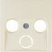 12038982 Centre plate for aerial socket 2-/3hole Berker S.1/B.3/B.7, white glossy