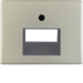 14100004 Centre plate for FCC socket outlet 2gang Berker Arsys,  stainless steel,  metal matt finish