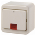 301240 Control on/off switch 2pole with imprint "0" surface-mounted with red lens,  Surface-mounted,  white glossy