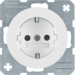 41232089 SCHUKO socket outlet with enhanced touch protection,  with screw-in lift terminals,  Berker R.1/R.3/R.8, polar white glossy