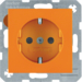 41438914 SCHUKO socket outlet with screw-in lift terminals,  Berker S.1/B.3/B.7, orange glossy