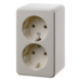 472140 Surface-mounted double SCHUKO socket outlet Surface-mounted,  white glossy
