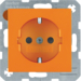 47238914 SCHUKO socket outlet with enhanced touch protection,  Berker S.1/B.3/B.7, orange glossy