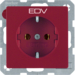 47436022 SCHUKO socket outlet with "EDV" imprint Berker Q.1/Q.3/Q.7/Q.9, red velvety