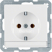 47506089 SCHUKO socket outlet with labelling field,  Berker Q.1/Q.3/Q.7/Q.9, polar white velvety