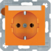 47508907 SCHUKO socket outlet with labelling field,  Berker S.1/B.3/B.7, orange glossy