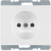 6161150069 Socket outlet without earthing contact with screw terminals,  Berker Arsys,  polar white glossy
