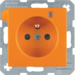 6765091914 Socket outlet with earth contact pin and monitoring LED with enhanced touch protection,  Screw-in lift terminals,  Berker S.1/B.3/B.7, orange matt