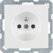 6768766089 Socket outlet with earthing pin with enhanced touch protection,  Berker Q.1/Q.3/Q.7/Q.9, polar white velvety