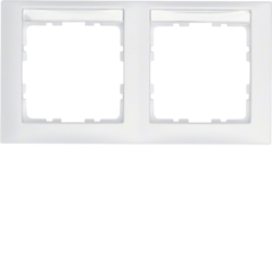 10229919 Frame 2gang horizontal with labelling field,  Berker S.1, polar white matt