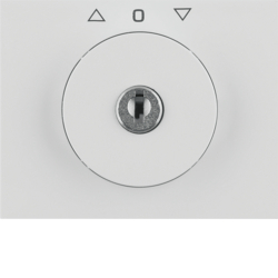 10797109 Centre plate with lock and push lock function for switch for blinds Key can be removed in 0 position,  Berker K.1, polar white glossy