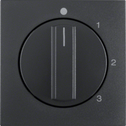 10961606 Centre plate with rotary knob for 3-step switch with neutral-position,  anthracite,  matt
