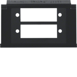 111221 Mounting plate 2gang for fibre-optic couplings Duplex SC with labelling field,  Aquatec IP44, black
