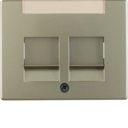 11829011 Centre plate with 2 dust protection sliders Labelling field,  Berker Arsys,  light bronze matt,  lacquered