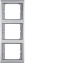 13337004 Frame 3gang vertical Berker K.5, stainless steel,  metal matt finish