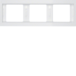 13737009 Frame 3gang horizontal Berker K.1, polar white glossy