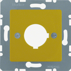 143207 Central plate with installation opening Ø 22.5 mm Central plate system,  yellow glossy