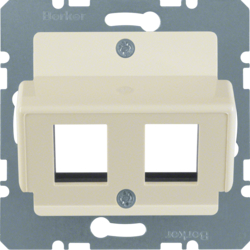 146302 Central plate 2gang for AMP jacks Central plate system,  white,  glossy