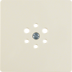 147402 Central plate for 6pole socket outlet white glossy