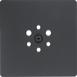 14741606 Central plate for 6pole socket outlet anthracite,  matt