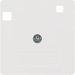 149609 50 x 50 mm centre plate for RCD protection switch System 50 x 50 mm,  polar white glossy