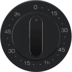 16332045 Centre plate for mechanical timer Berker R.1/R.3/R.8, black glossy