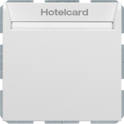 16409909 Relay switch with centre plate for hotel card Berker S.1/B.3/B.7, polar white matt