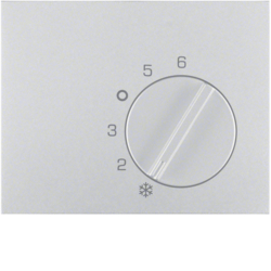16707103 Centre plate for thermostat with setting knob,  Berker K.5, aluminium,  matt,  lacquered