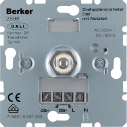 2898 DALI rotary potentiometer with power supply Soft-lock,  Light control