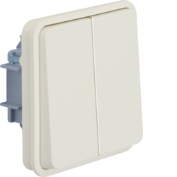 30483512 Double change-over switch insert with rocker 2gang surface-mounted/flush-mounted,  isolated input terminals Berker W.1, polar white matt