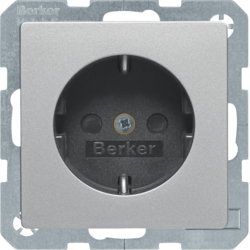 41496084 SCHUKO socket outlet with labelling field,  enhanced contact protection,  Screw-in lift terminals,  Berker Q.1/Q.3/Q.7/Q.9