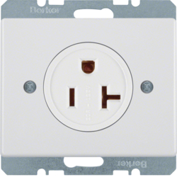 41690069 Socket outlet with earthing contact USA/CANADA NEMA 5-20 R with screw terminals,  Berker Arsys,  polar white glossy